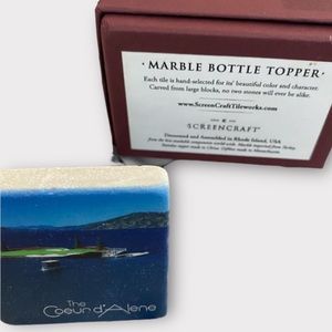 Screencraft Tileworks Marble Wine Bottle Topper Coeur d’Alene Brand New in Box